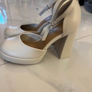 Call It Spring Cream Block Heel Shoes